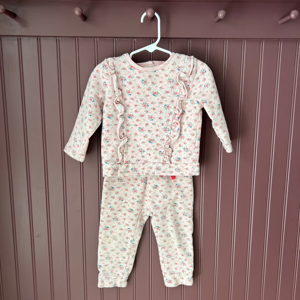 Mini Boden Pink Floral Kids Matching Set
